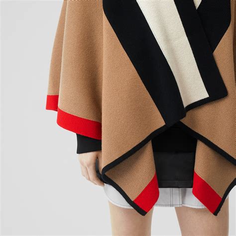 burberry striped wool cashmere cape|short wool cape burberry.